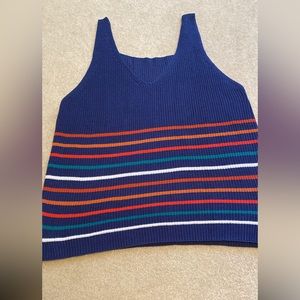 V-neck knit sweater tank